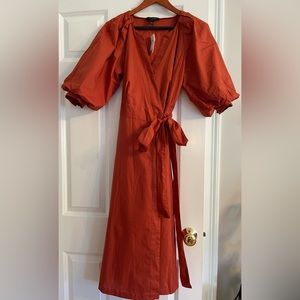 Banana Republic Wrap Dress with Puff Sleeve
